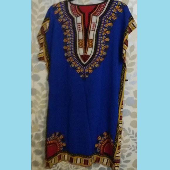 Blue Beach Kaftan Dress Tunic / Bathing Suit Cover Up / New! (2/$60❤️) - Picture 3 of 3